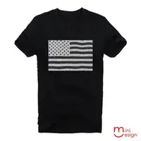 在飛比找森森購物網優惠-Minidesign-美國國旗影像潮流設計短T 五色