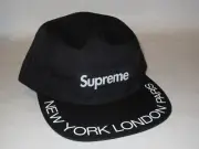 SUPREME New York Visor Print Camp Cap BLACK Hat Adjustable NEW! S/S 2018
