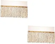 LALAFINA 2pcs DIY Fringe Trim Decorative Tassel for Latin Dance Skirt Unique Hip Tassel Skirt Trim