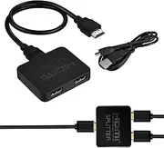 HDMI Splitter 1 in 2 Out, HDMI Splitter for Dual Monitors, HD MI Hub with 1M Cable, 4K 1x2 Splitter 1 to 2 Amplifier for Full HD 1080P 3D for Laptop Desktop PC Graphics Card TV
