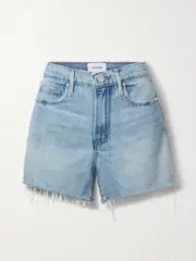 [FRAME] FRAME - Le Brigitte Frayed Denim Shorts - Mid denim - 28 28 Blue