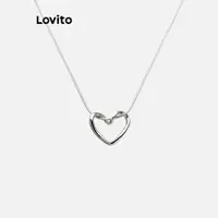 在飛比找蝦皮商城優惠-Lovito 女士休閒心型心型項鍊 LFA03219 (銀色