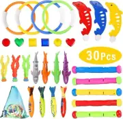 30Pcs Diving Pool Toys Underwater Swimming Pool Game Kit Diving Rings, Diving St