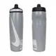 NIKE REFUEL 瓶蓋擠壓水壺 24 OZ-慢跑 登山 單車 N100766608624 灰白黑