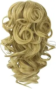 OFFIGAM 1pc Curly Synthetic Hair Ponytail Extension with Claw Clip Lightweight and Comfortable Clip Hairpiece for Women and Color for Daily Wear