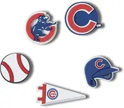 [Crocs] Jibbitz MLB Baseball Shoe Charms, MLB Chicago Cubs, 5 Pack