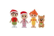 CoComelon 4-Pack Toy Figure Playset - 3" Articulated Character Set Includes JJ, Tomtom, YoYo, Bingo in Pajamas - Officially Licensed - Gift for Kids, Boys, Girls, Preschoolers