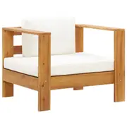 Garden Chair with Cushion Cream Solid Acacia Wood vidaXL