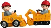 ifundom 2pcs Birthday Baking Cake Decors Party Excavator Models Kids Toys