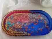 Sparkling Resin Rolling Tray. One of a kind. Handmade by Janet.