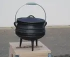 Adventure Ridge Potjie Pot Cast Iron Camping Cooking in Wooden box Size 3 -8.8L