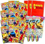 Disney Bundle Miraculous Ladybug Party Favors Set - Bundle with 12 Miraculous Ladybug Grab n Go Play Packs with Coloring Pages, Stickers and More (Miraculous Ladybug Party Supplies)
