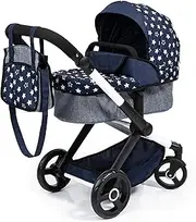 Bayer Design 17015AA Combi Doll's pram Xeo, Bag, Blue, Star