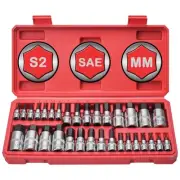 Master Hex Bit Socket Set 32-Piece, Allen Socket Set, 1/4'', 3/8”& 1/2'' Hex ...