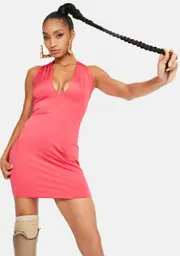 Peachy Still Taken Criss Cross Mini Dress