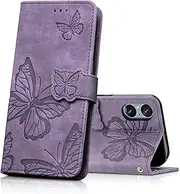 [CXTcase] Phone Case for Sony Xperia 5V Case, Protective Flip Case for Sony Xperia 5V, PU Leather Magnetic Butterfly Leather Case Cover Pouch for Sony Xperia 5V, Purple