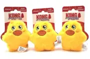 KONG Snuzzles (3 pk) Mini Duck XS Squeaky Plush Comfort Toss & Play Dog Toy 4"