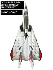 IFC Inflatable F-14 Super Tomcat Fighter Jet Water Float Water Craft. 10' X 6'