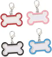 Kisangel 4Pcs Pet Id Tags DIY Heat Transfer Dog Tags for Cats and Puppies Stylish Name Tags and Present for