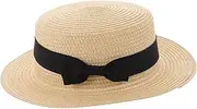[BESPORTBLE] Wide Brim Straw Sun Hat for Women Foldable Beach Cap with UV Protection Lightweight Chic Design for Summer Travel for Outdoor Activities and Vacations White
