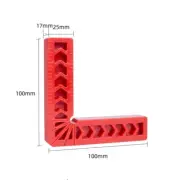 2Pcs Positioning Squares Right Angle Clamps 100x100mm 90 Degree Corner Clamp Red