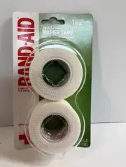 Band-Aid Brand First Aid Hurt-Free Medical Paper Tape 1in x 10yd Each 2 Rolls