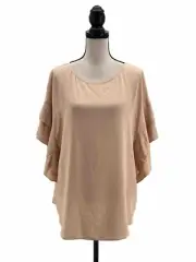 Chicos Womens Blouse Blush Peach 3 (= XL 16-18) Flutter Short Sleeves