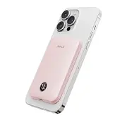 iWALK Magnetic Slim Portable Charger,5000mAh 18W Wireless Power Bank Battery Pack with LED Display and Comfortable Grip Only Compatible with iPhone 15/15 Pro/15 Pro Max/14/13/12 Series,Pink