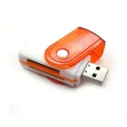 All in One Card Reader USB 2.0 For TF SDHC SD MS Micro(M2) MicroSD MMC Orange...