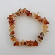 CARNELIAN Crystal AGATE Bracelet Chips Crystal Healing Positive Vibes A+