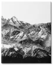 Stupell Industries Snow Cap Mountains High Contrast Black White Landscape Stretched Canvas Wall Art by Shelley Lake NoSize