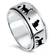 Solid 925 Sterling Silver Dog Nose Paw Print Ring Unique Gift for Animal Lovers