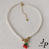 在飛比找momo購物網優惠-【Jpqueen】琉璃紅櫻桃淡水珍珠串項鍊(白色)