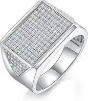 [TUSRORSU] Full Moissanite Rings Men S925 Sterling Silver Diamond Engagement Rings D/E Color VVS1 Clarity Moissanite Wedding Bands