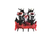 From OZ Quality 1PC Quad 4 Female RCA Mount Plate Plug Jack Audio Connector Red