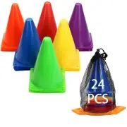 Training Plastic Traffic Cones Set - Indoor Outdoor and Festive Events Agilit...