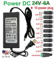 DC 24V 6A 144W Converter Adapter Power Supply For LED Strip+10 Power Plug Tips