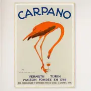 Galrie Carpano Vermouth Flamingo Vintage Advertising Poster for Collectors and Home, Wood Frame, A1 60 x 84cm (23 x 33inch)