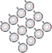 [KALLORY] Parts Pendant Rhinestone Bezel Pendant Trays Round Bezel Trays Pendants Charms Pendant Tray Jewelry Pendant Tray Jewelry Making Pendant Tray Pendant Kit Necklace Chain Silver