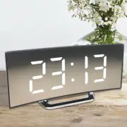 Simple LED Electric Digital Alarm Morning Clock Loud USB / Battery Mains Mirror
