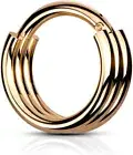 Ring Blue Clicker Piercing 1,2mm Rose Gold Septum Nose Piercing Nose