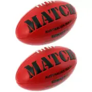 2PK Match AFL Ball Embossed Red Australian Rules Football Game