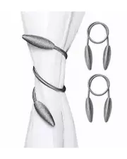 2 (2-Packs) 4 Total Curtain Holdback Tieback Decorative Window Drape Silver