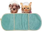 Dry Pet Grooming Towel, Absorbent Dog Towel, Microfiber Dog Washcloth Quick Drying, with Comfortable Hand Pockets, Washable, Paw Cleaning and Drying Mitts Gloves