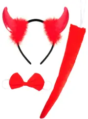 Metallic Red Devil 3 Piece Halloween Accessory Set