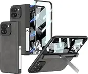 [Jarttarn] Case for Google Pixel 9 Pro Fold (2024),Frosted Phone Case with Tempered Front Protective & Kickstand & Hinge Protection,Anti-Fall Shockproof Protective Back Cover (Gray)