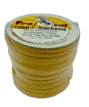 Yellow Indoor Outdoor Macrame Elephant Cord 48 Yards 144 Feet 100% Polyolefin