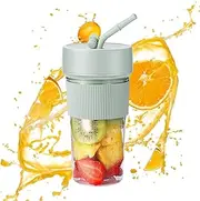 Portable Smoothie Blender | 350ml USB Fruit Juice Mixer - Straw Design Handheld Blender for Shakes and Smoothies, Personal Travel Blender with 6 Blades, for Gym