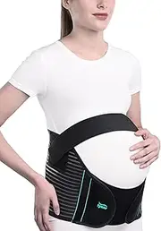 TYNOR Maternity Belly Band for Pregnant Women, Lightweight Pregnancy Back Support Belly Bands for Abdomen, Pelvic, Waist Abdominal Binder Back Brace Adjustable Maternity Belt (Black, XL)