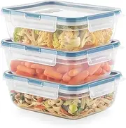 [Snapware] Total Solution 6 Piece Rectangle Plastic Food Storage Container Value Set, (3 x 8.5 Cup [2L] Containers with 3 x Tab Locking Lids) Opaque